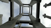 Pilares do poço do elevador - vista interna